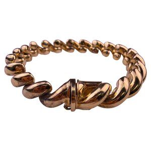 18K Gold Over Sterling Silver Women’s Italian Twist Chain Bracelet